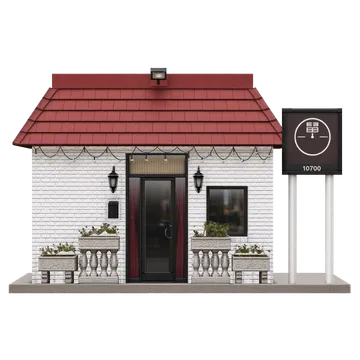 Clay-style rendering of Ping's Bistro Cupertino in Cupertino