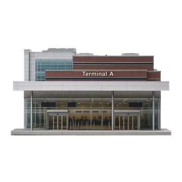 Clay-style rendering of San José Mineta International Airport (SJC) in San Jose