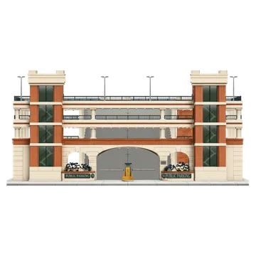 Clay-style rendering of Marshall St Parking Garage in Redwood City