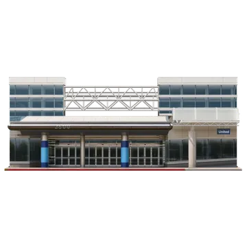 Clay-style rendering of Ontario International Airport (ONT), Terminal 2 in Ontario