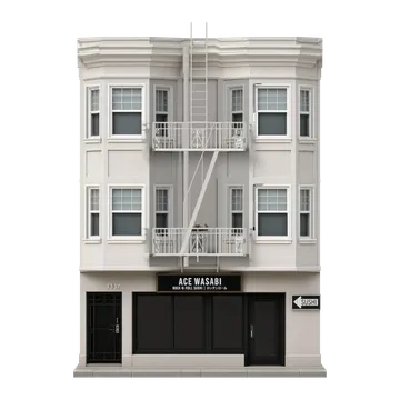 Clay-style rendering of Ace Wasabi Rock-N-Roll Sushi in San Francisco