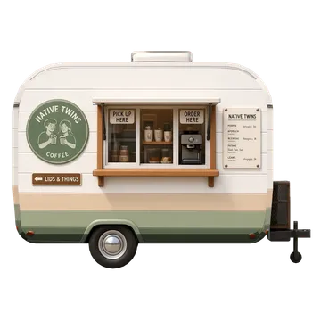 Clay-style rendering of Native Twins Coffee in San Francisco