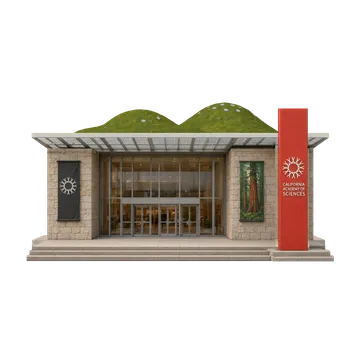 Clay-style rendering of California Academy of Sciences in San Francisco