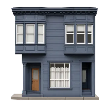 Clay-style rendering of a friend's place in San Francisco