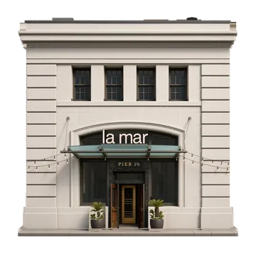 Clay-style rendering of La Mar Cocina Peruana in San Francisco