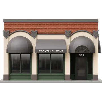 Clay-style rendering of Zola + BarZola in Palo Alto